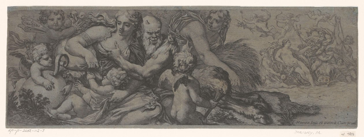 Faun with Bacchante and Putti by Michel Dorigny (attributed to)