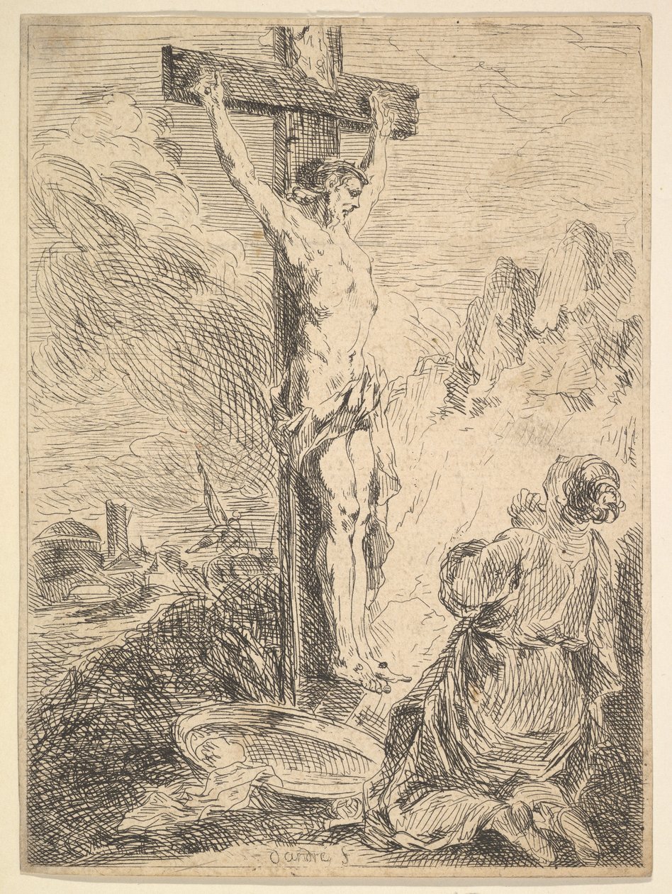 Mary Magdalene Praying at the Foot of the Cross by Michel Francois Dandre Bardon