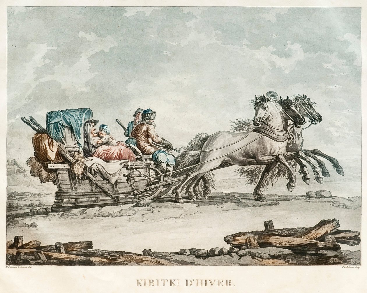 Kibitka, 1810s by Michel Francois Damam Demartrait