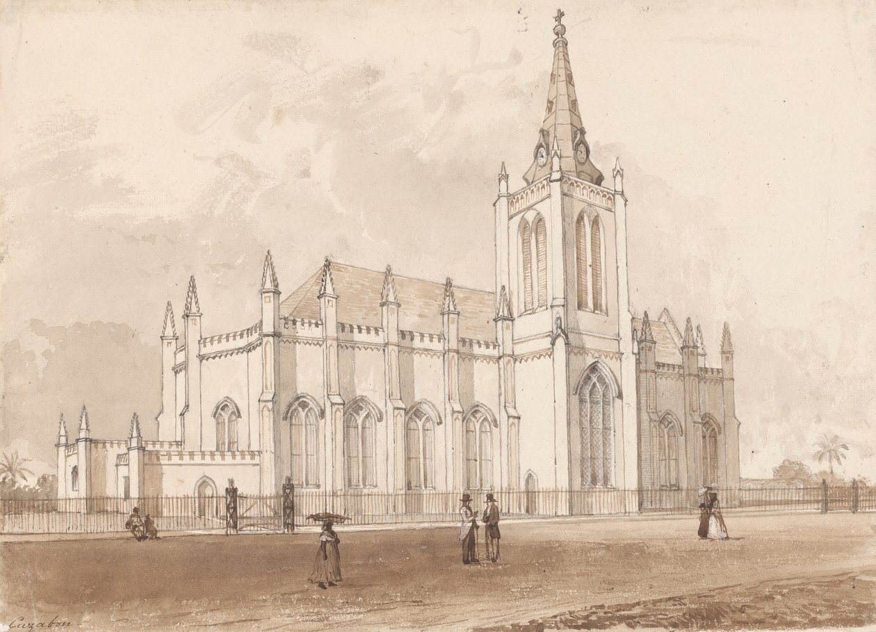 Trinity Church, Port of Spain by Michel Jean Cazabon