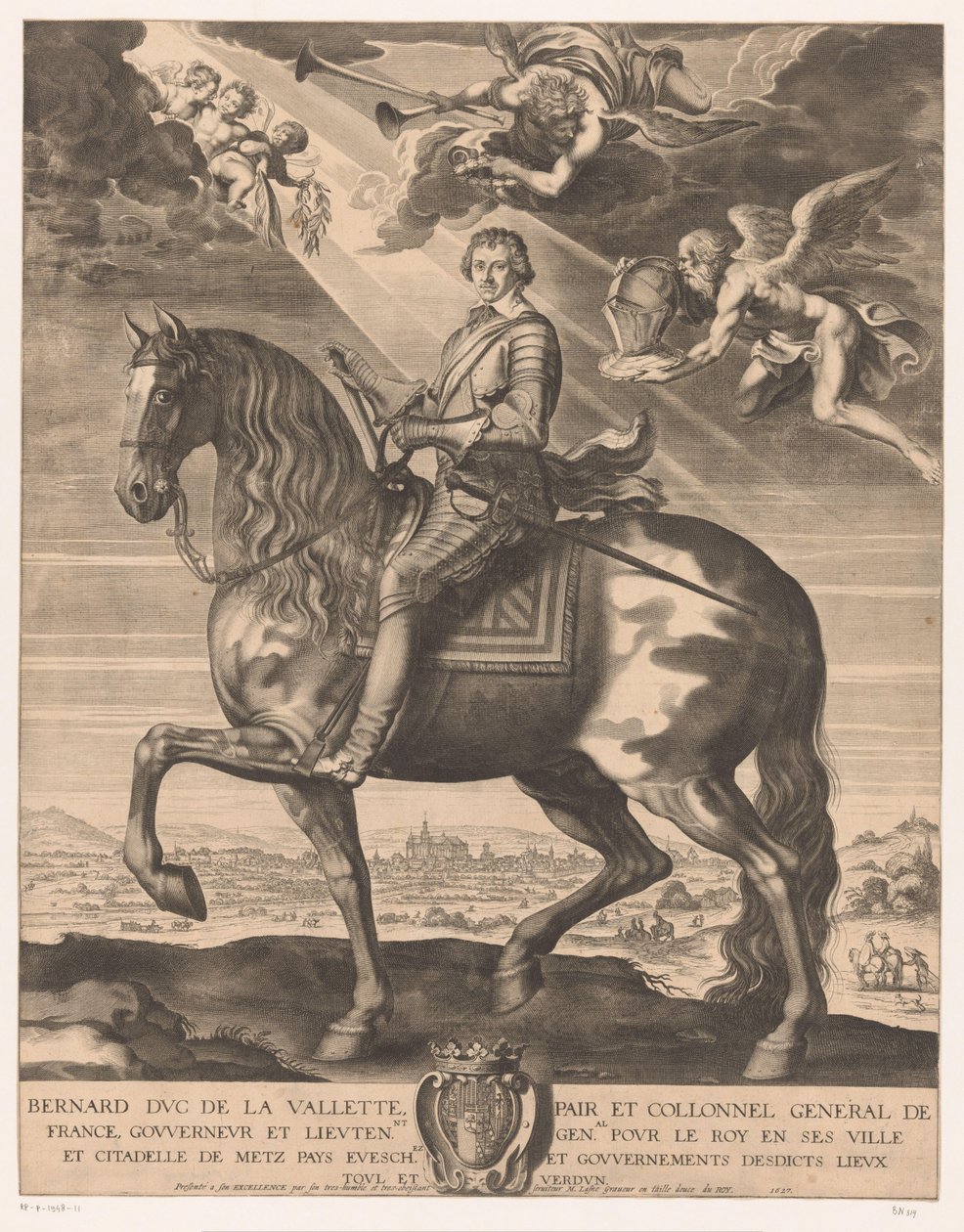 Equestrian Portrait of Bernard de Foix de la Valette, Duke of Épernon by Michel Lasne