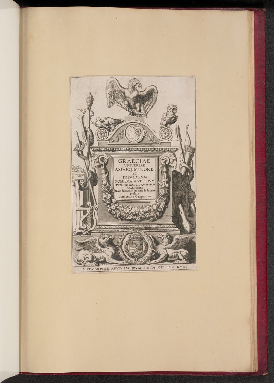 Title Page for Hubert Goltzius, Coins of All Greece, Asia Minor, and Islands by Michel Lasne after Sir Peter Paul Rubens