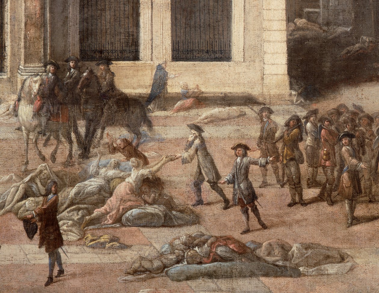 View of the Town Hall during the plague of 1720 by Michel Serre