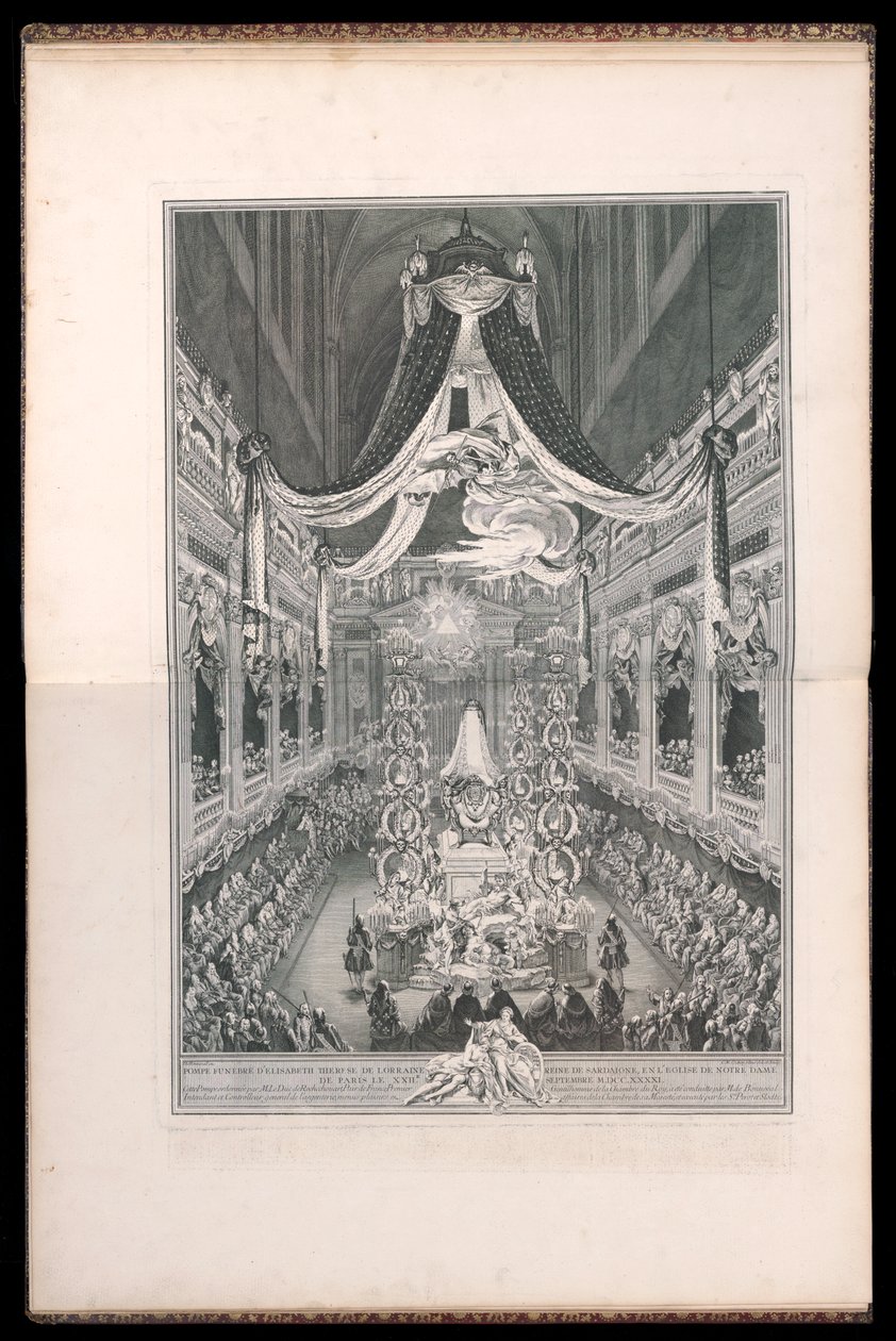 Funeral of Elisabeth Thérèse of Lorraine, Queen of Sardinia, in the Church of Notre Dame of Paris the 22nd of September 1741 by Michel de Bonneval
