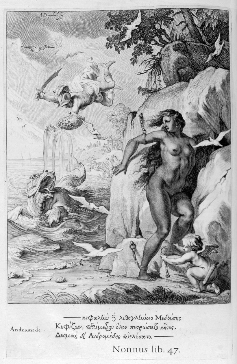 Perseus delivers Andromeda from the sea monster, 1655 by Michel de Marolles
