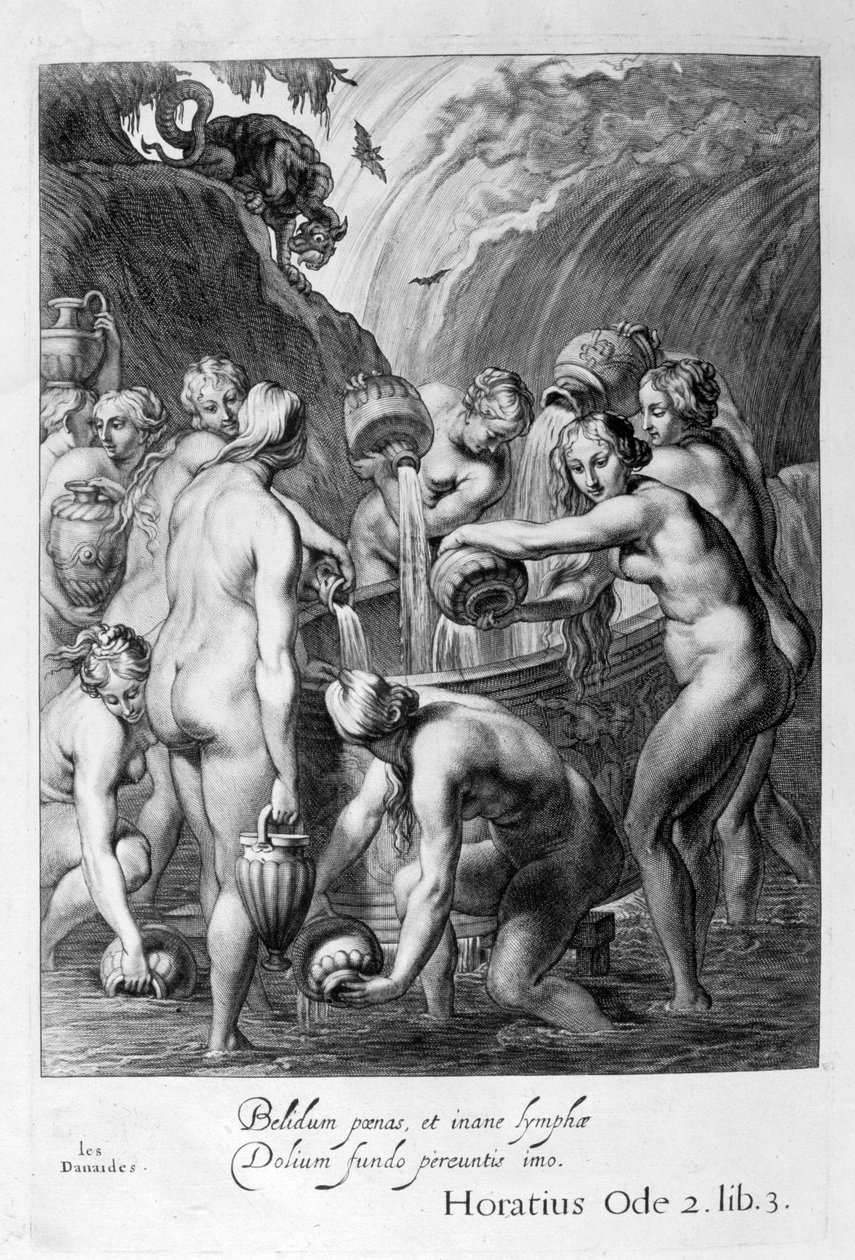 The Danaides condemned to fill bored vessels with water, 1655 by Michel de Marolles