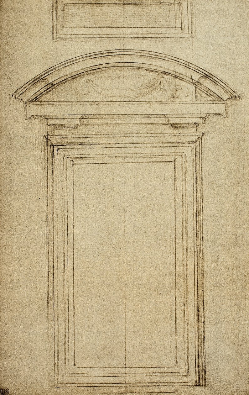 Architectonic study for a window (drawing by Michelangelo) by Michelangelo Buonarroti