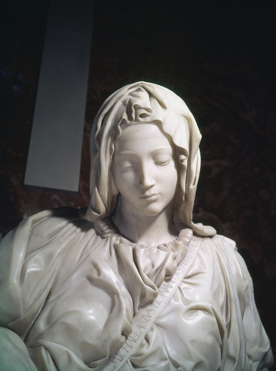 Detail of the Pietà, 1498-99 marble by Michelangelo Buonarroti