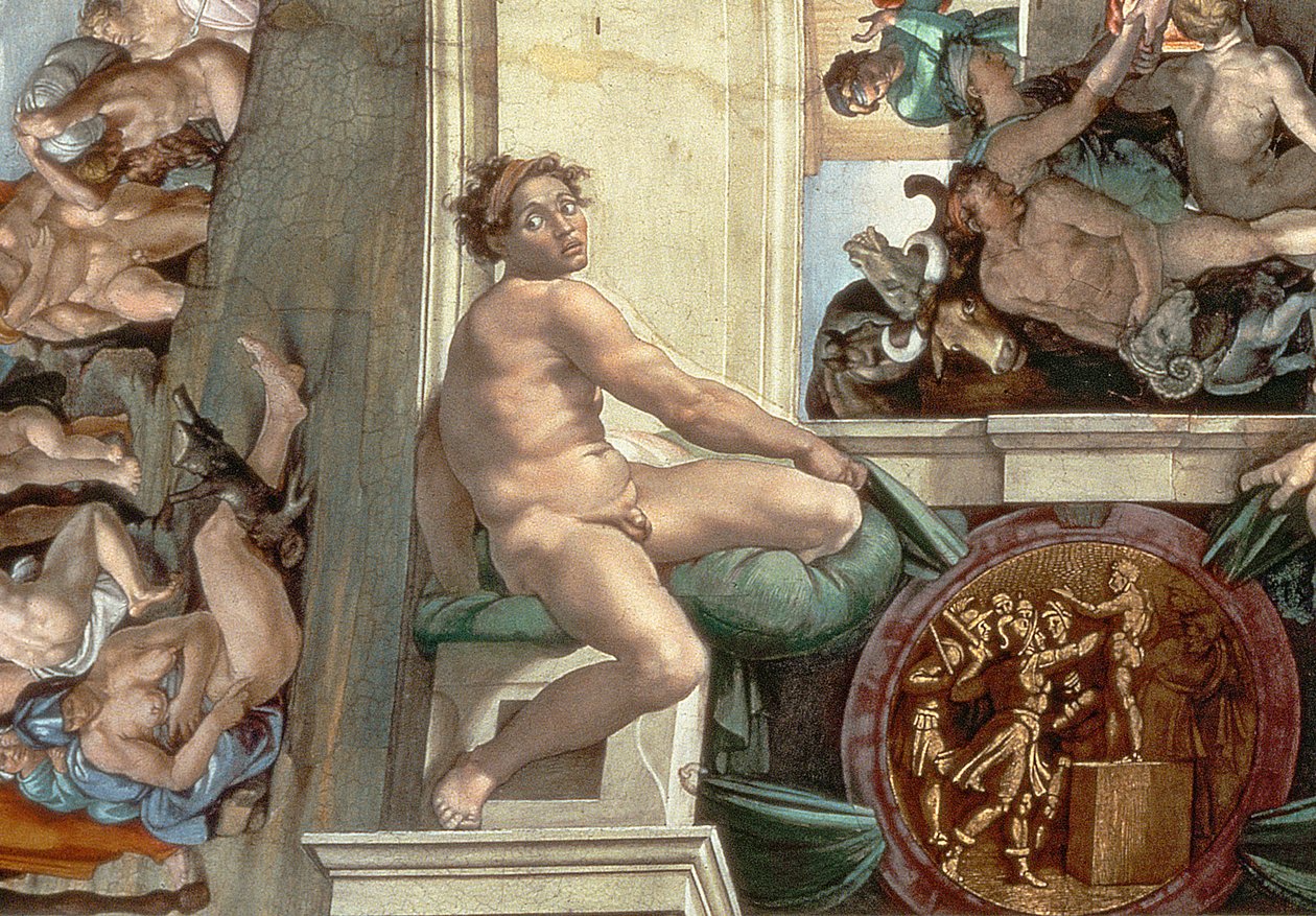 Sistine Chapel Ceiling (1508-12) (detail) by Michelangelo Buonarroti