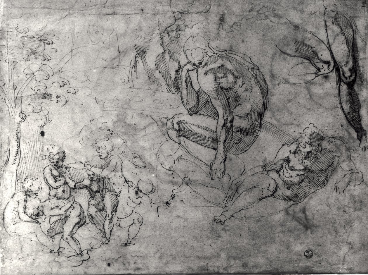 Studies for figures by Michelangelo Buonarroti