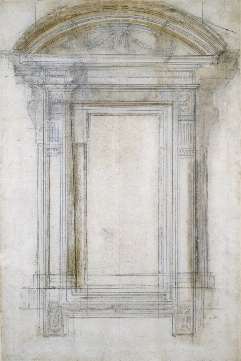 Study of a Window with a Semi-Circular Gable, c.1546 by Michelangelo Buonarroti