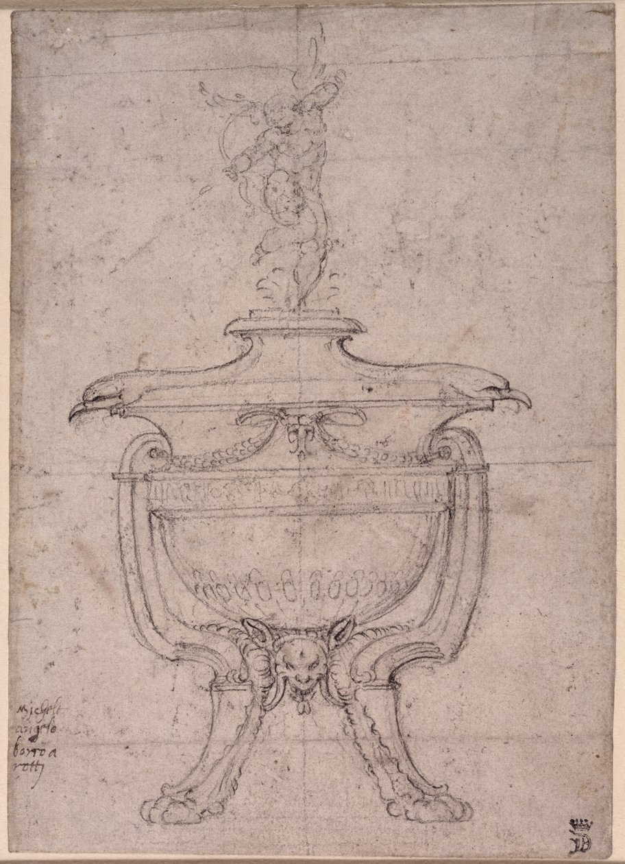 Study of a decorative urn by Michelangelo Buonarroti