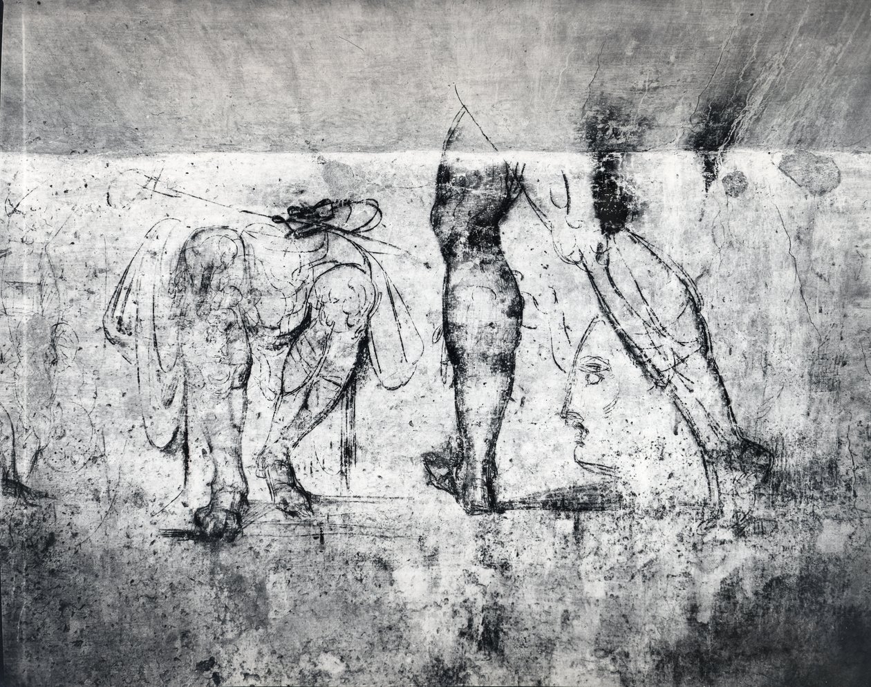 Wall drawing of legs, c.1530 by Michelangelo Buonarroti