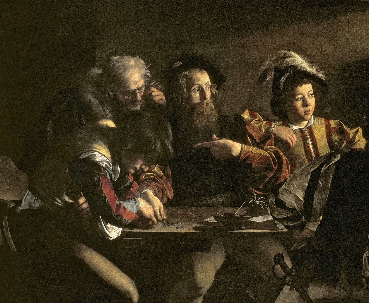 The Calling of St. Matthew (detail) by Michelangelo Merisi Caravaggio