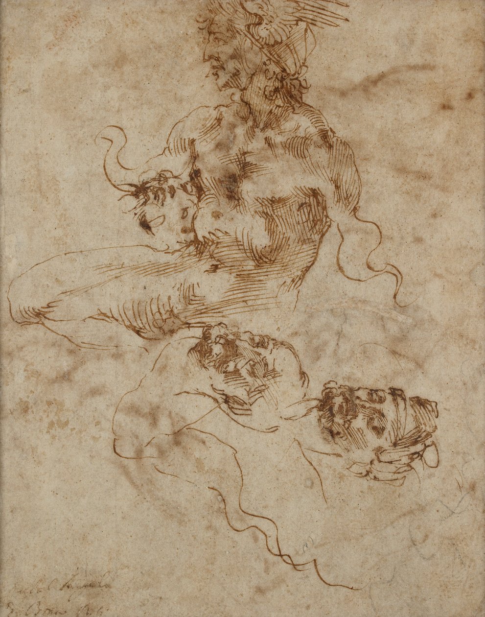 A Figure Resembling a Triton, c1490-1560 by Michelangelo Buonarroti