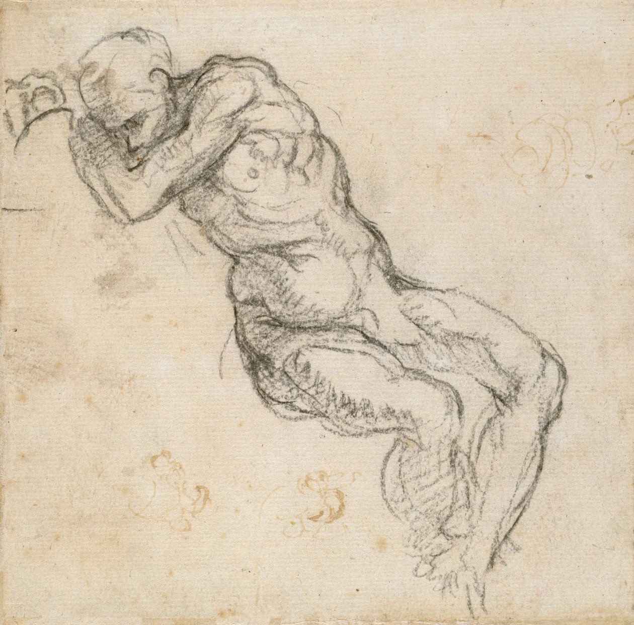 A nude Man sleeping by Michelangelo Buonarroti
