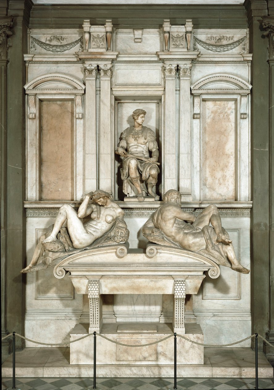 Allegory of Day and Night, Mausoleum of Giuliano de Medici by Michelangelo Buonarroti