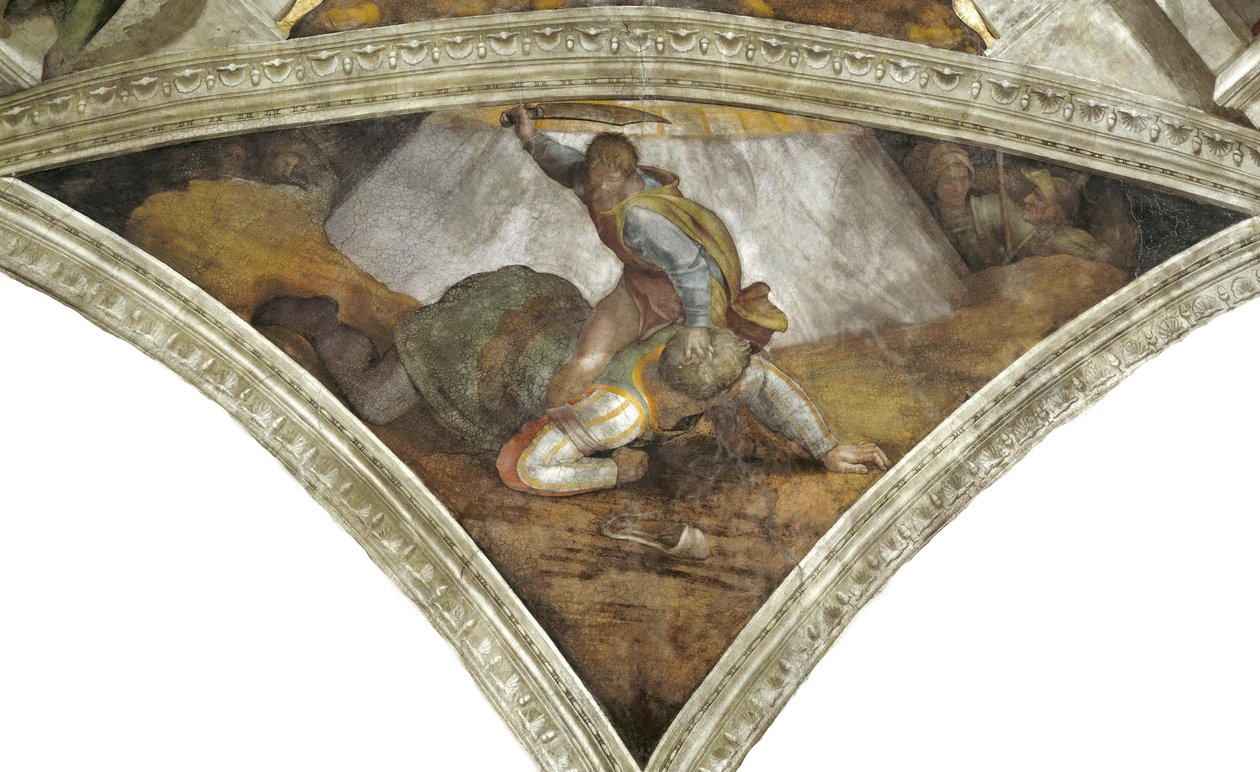 David and Goliath (Sistine Chapel ceiling in the Vatican) by Michelangelo Buonarroti