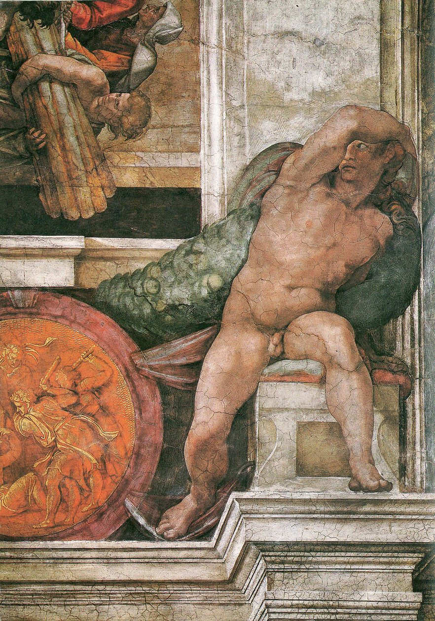 Sistine Chapel ceiling (detail) by Michelangelo Buonarroti