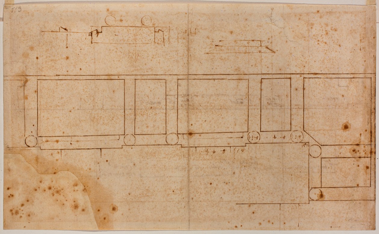 Floor plan for the facade of San Lorenzo by Michelangelo Buonarroti