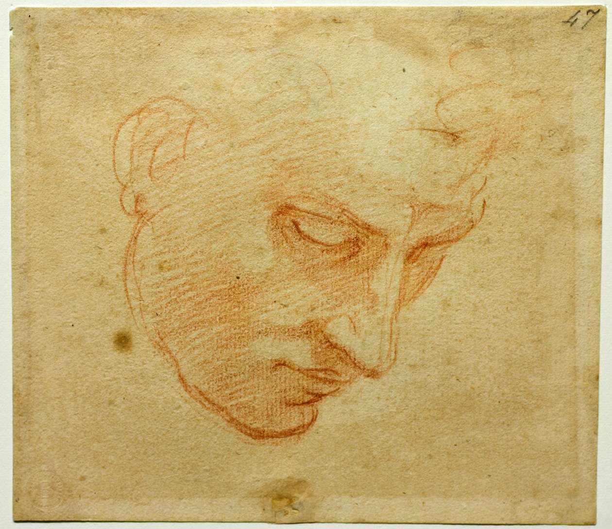 Head Study to the Sistine Chapel ceiling, c. 1509-1510 by Michelangelo Buonarroti