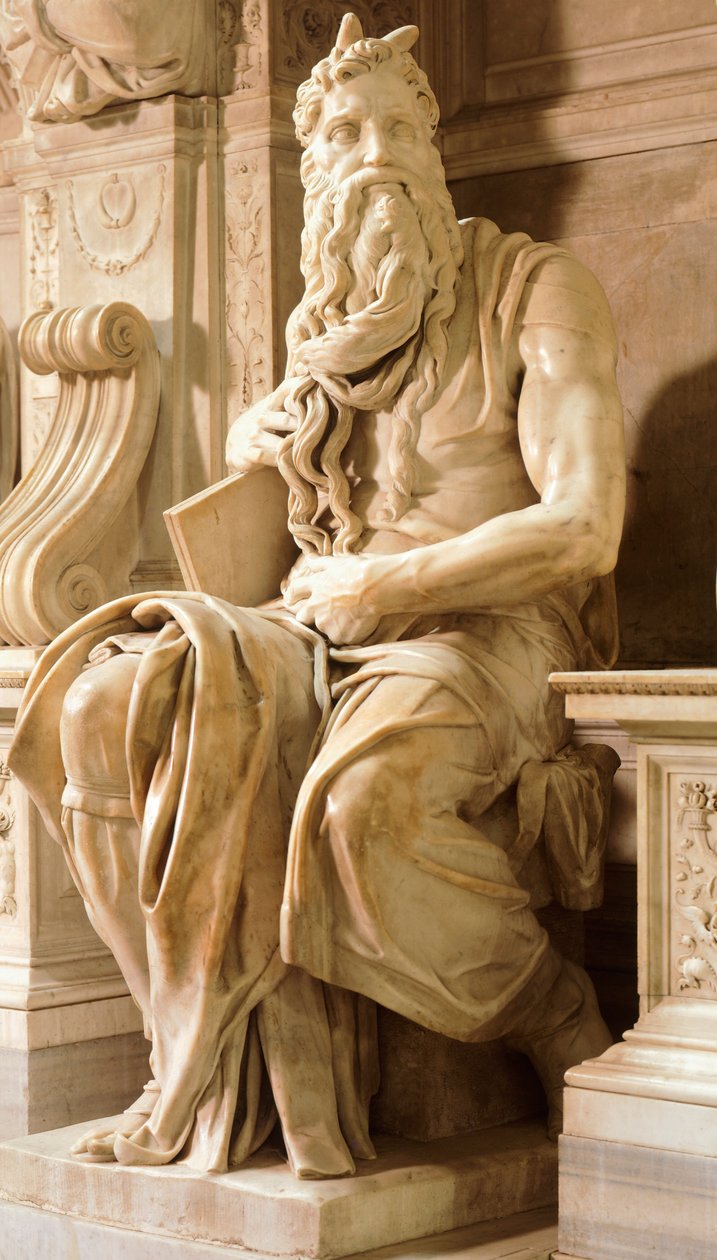 Moses, detail by Michelangelo Buonarroti
