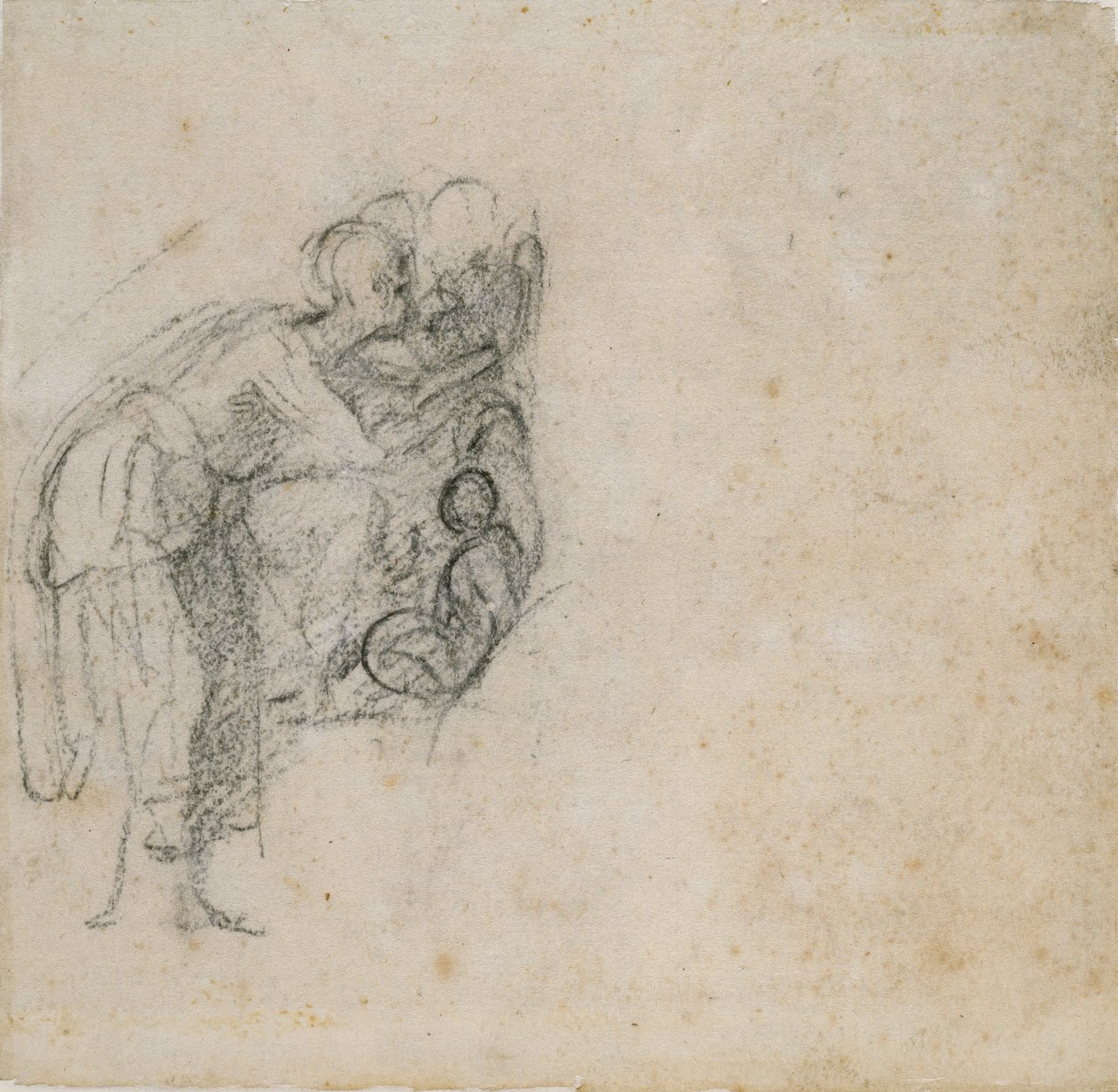 Page from a Sketch Book: A Woman in Black, c1490-1560 by Michelangelo Buonarroti