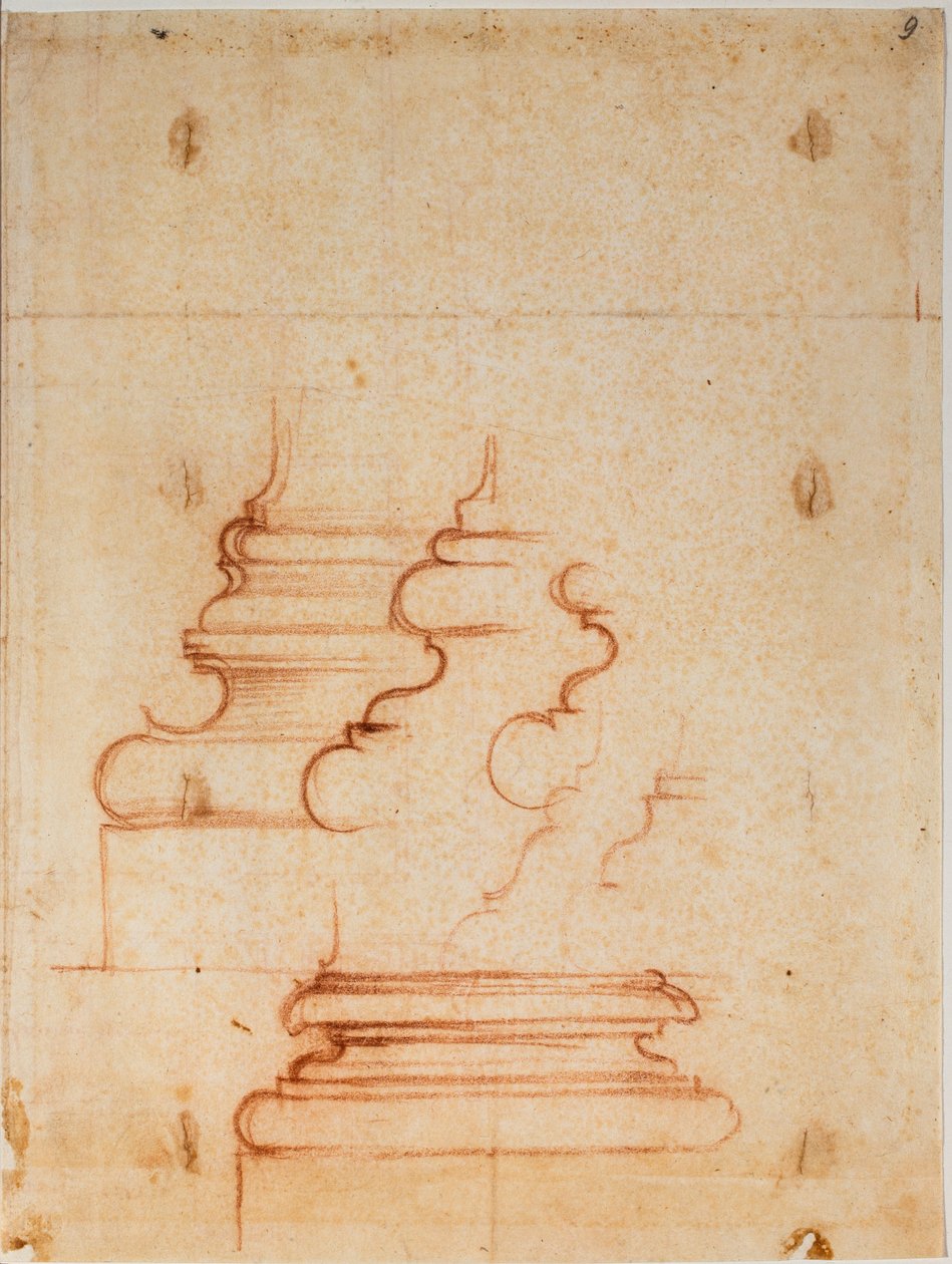 Pillar bases for the New Sacristy, handwritten inscriptions by Michelangelo Buonarroti