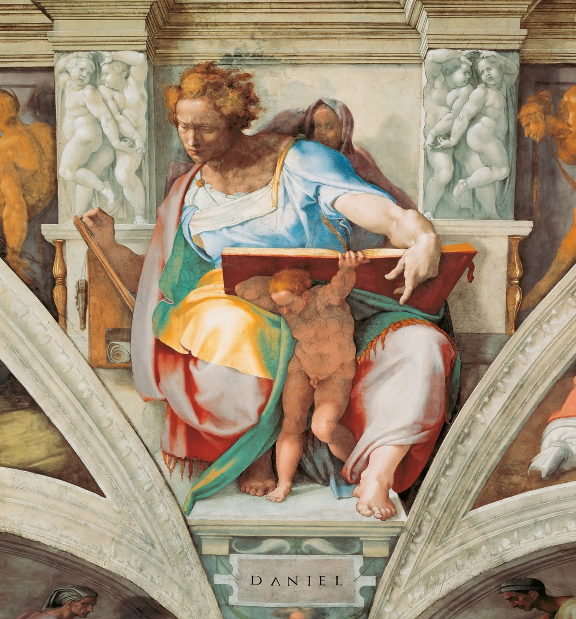 Prophets and Sibyls: Daniel Sistine Chapel ceiling in the Vatican by Michelangelo Buonarroti