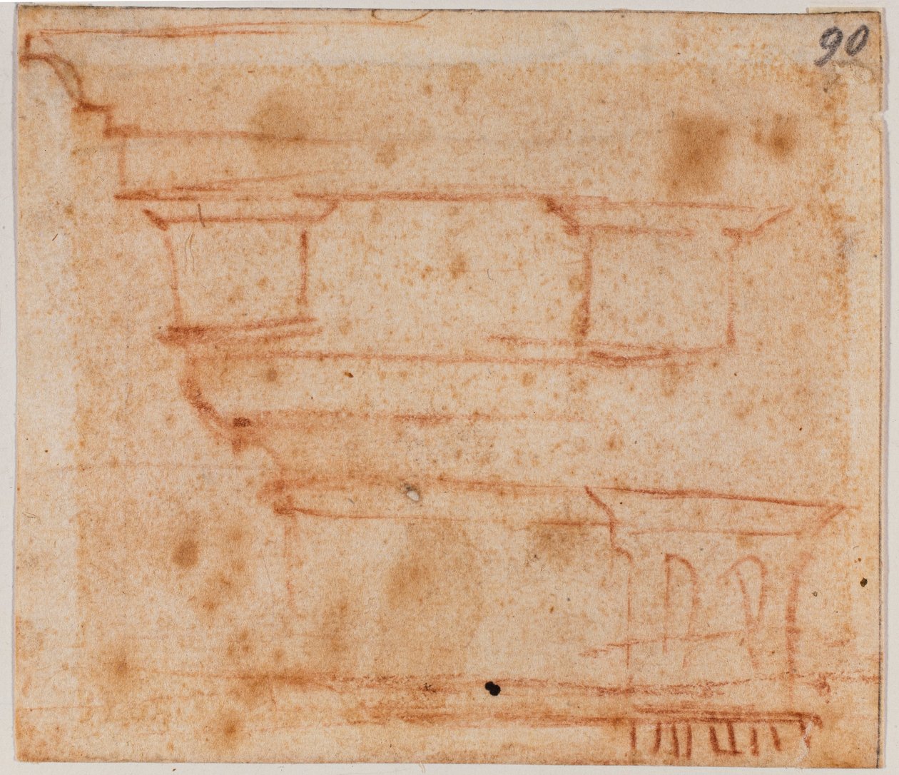 Sketch of Entablature by Michelangelo Buonarroti