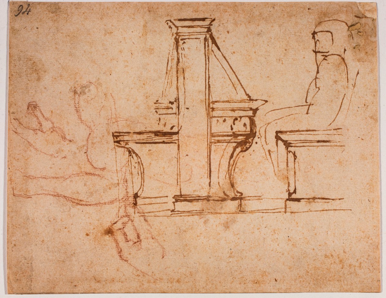 Study for the ceiling of the reading room of the Laurentian Library by Michelangelo Buonarroti