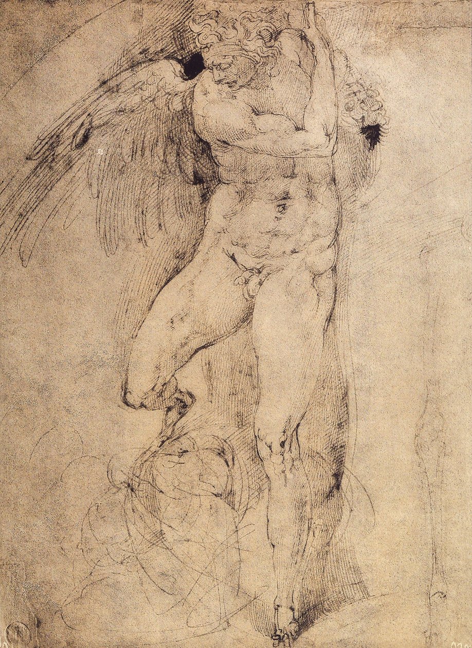 Study of an angel for the Last Judgement by Michelangelo Buonarroti