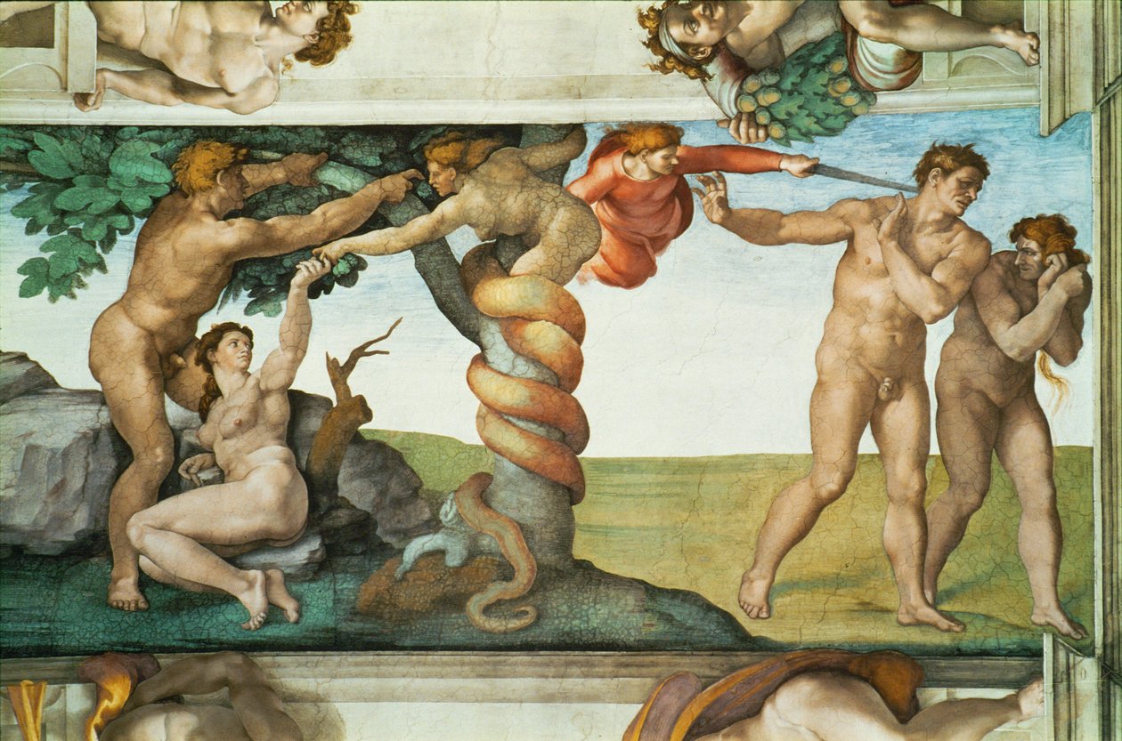 The Sistine Chapel; Ceiling Frescos (Post Restoration) by Michelangelo Buonarroti
