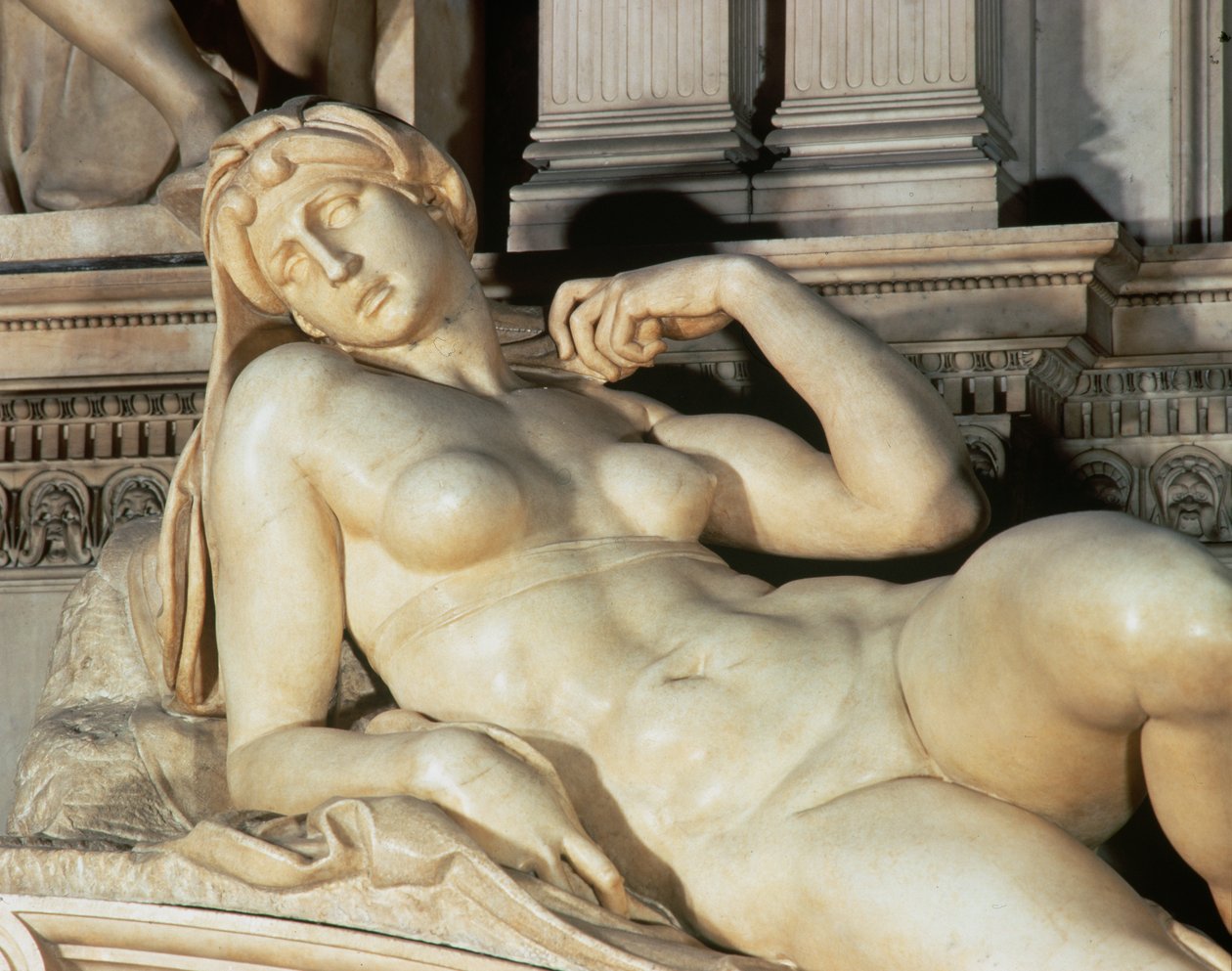 Tomb of Lorenzo de Medici (detail) by Michelangelo Buonarroti