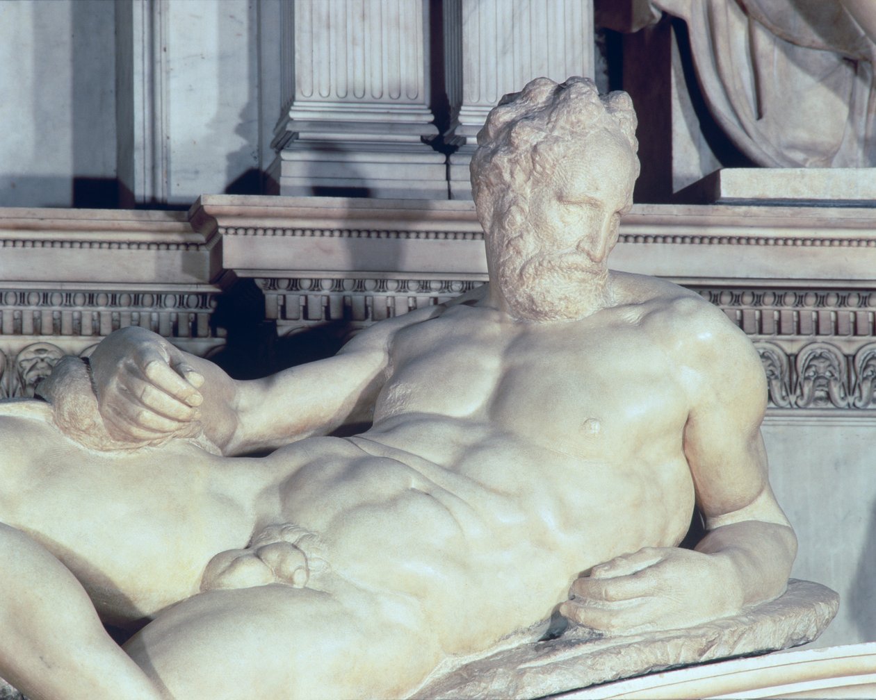 Tomb of Lorenzo de Medici (detail) by Michelangelo Buonarroti