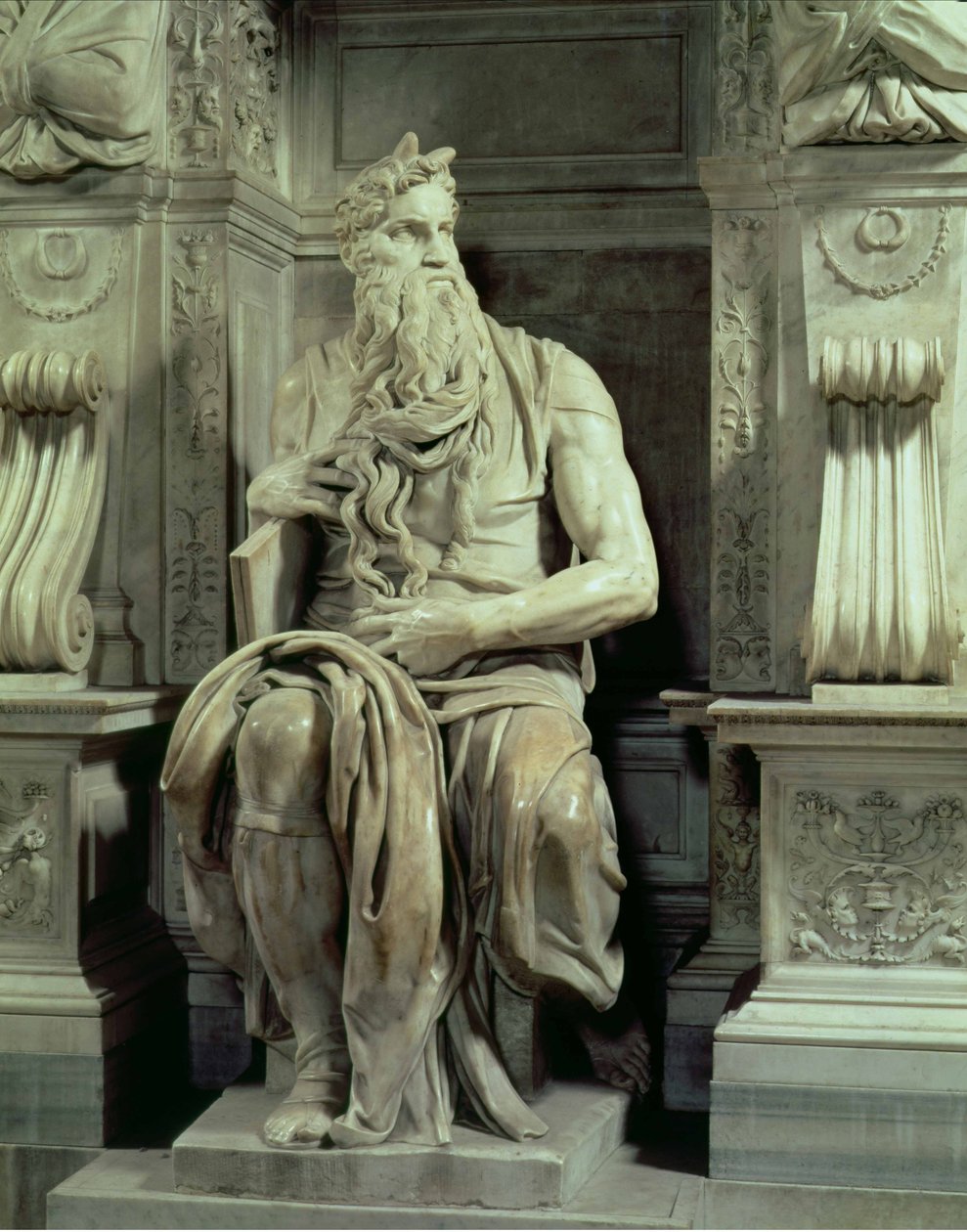 Tomb of Pope Julius II, detail of Moses, 1513-16 by Michelangelo Buonarroti