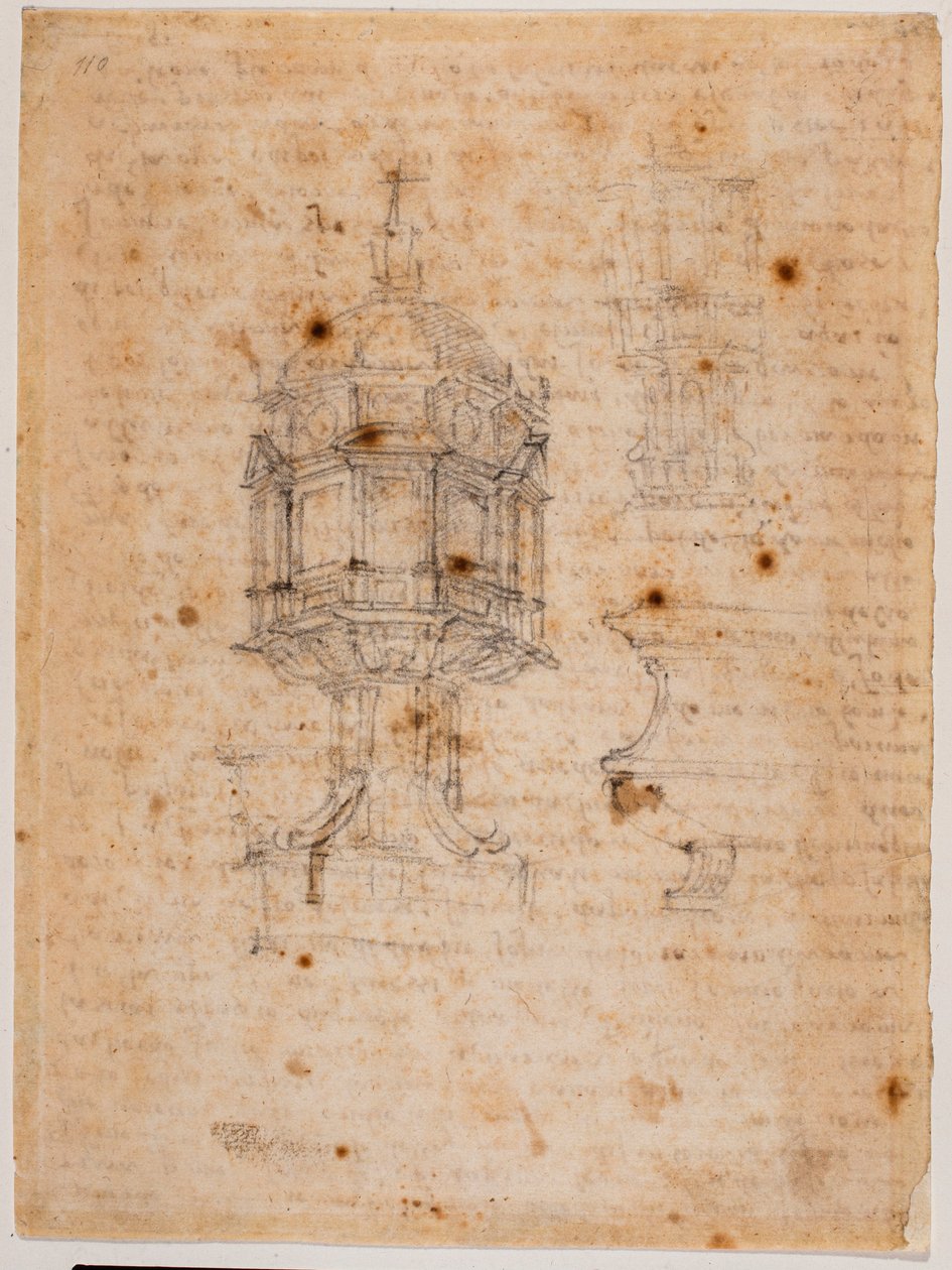 Two Ciborium Studies by Michelangelo Buonarroti
