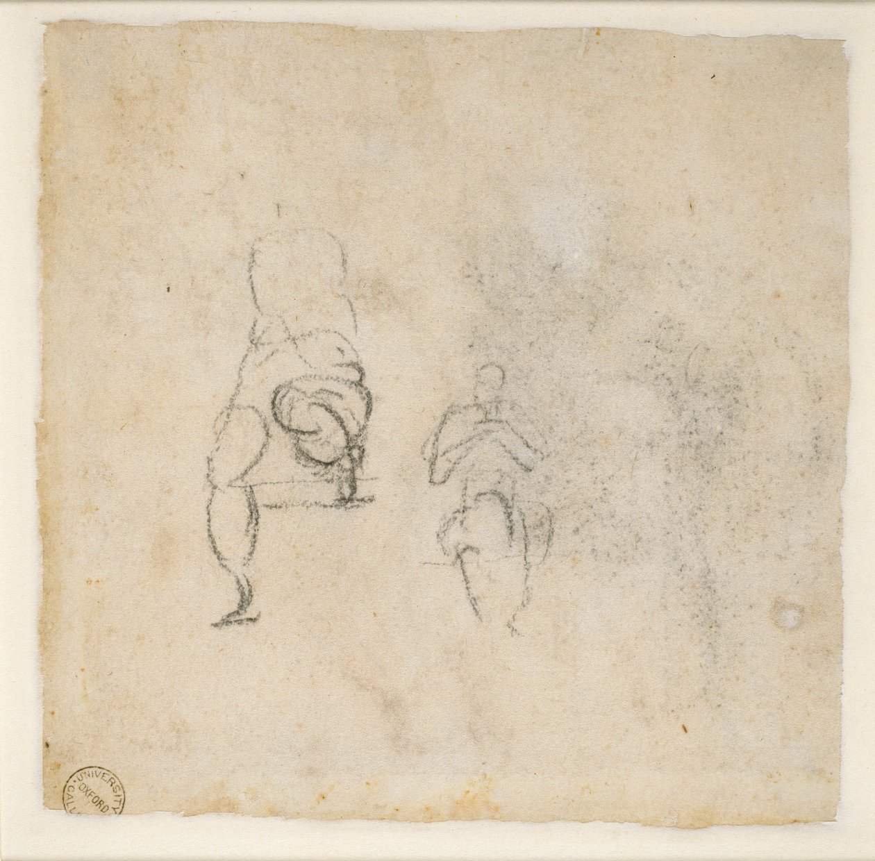 Two very slight sketches of seated Figures, c1490-1560 by Michelangelo Buonarroti