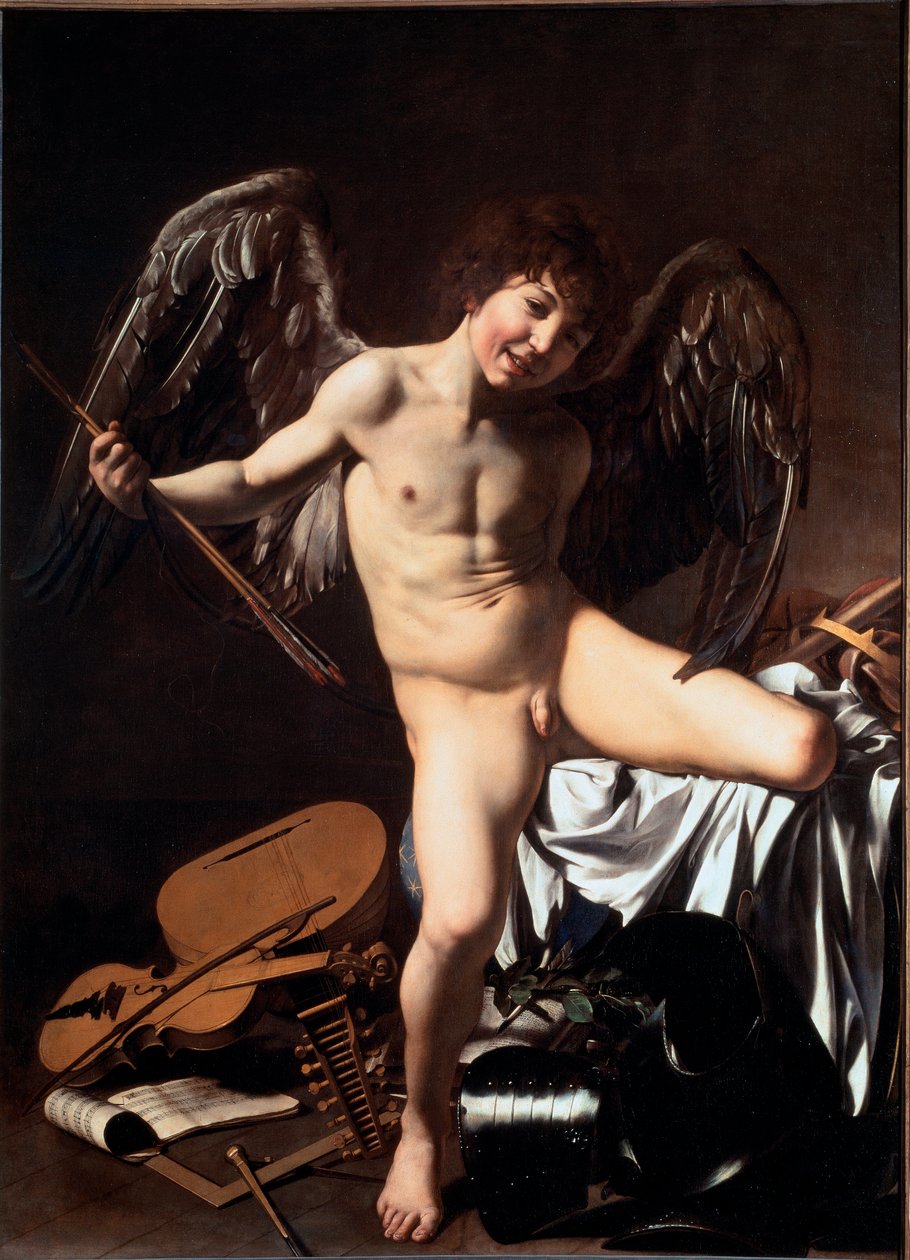 Amor Vincit Omnia (Victorious Cupid or Love Triumphant or Earthly Love) by Michelangelo Merisi da Caravaggio