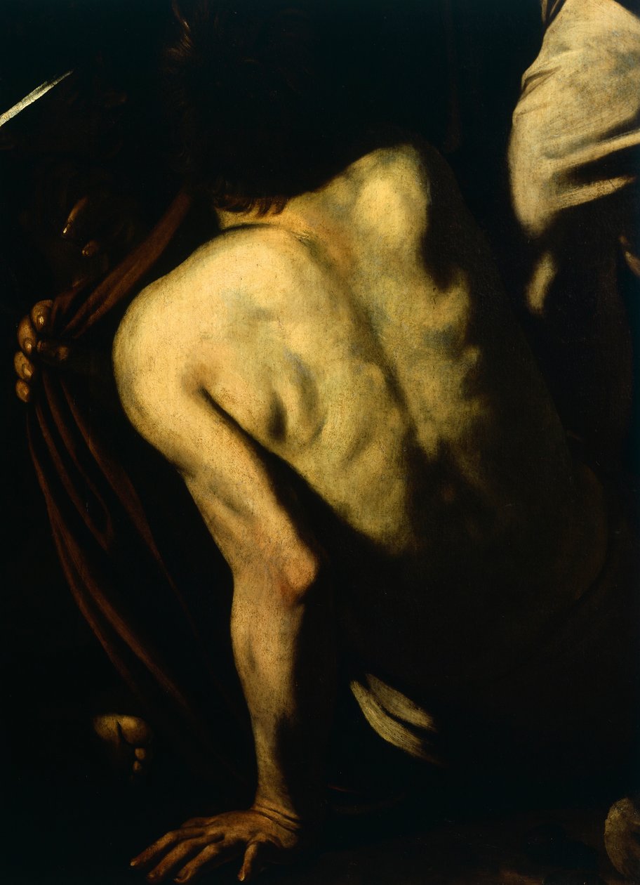 Clothing the naked (detail) by Michelangelo Merisi da Caravaggio