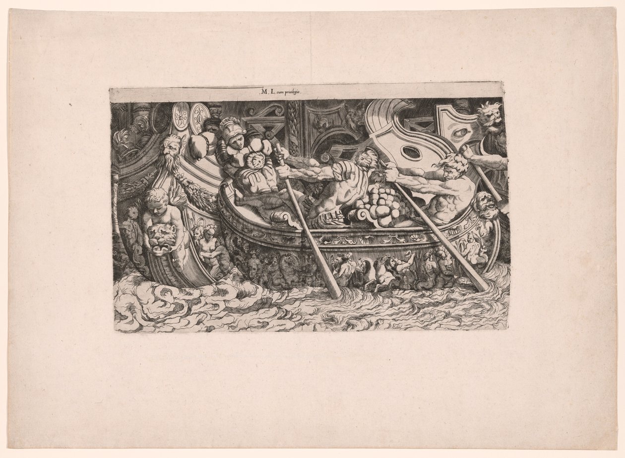 A Naval Battle by Michele Lucchese
