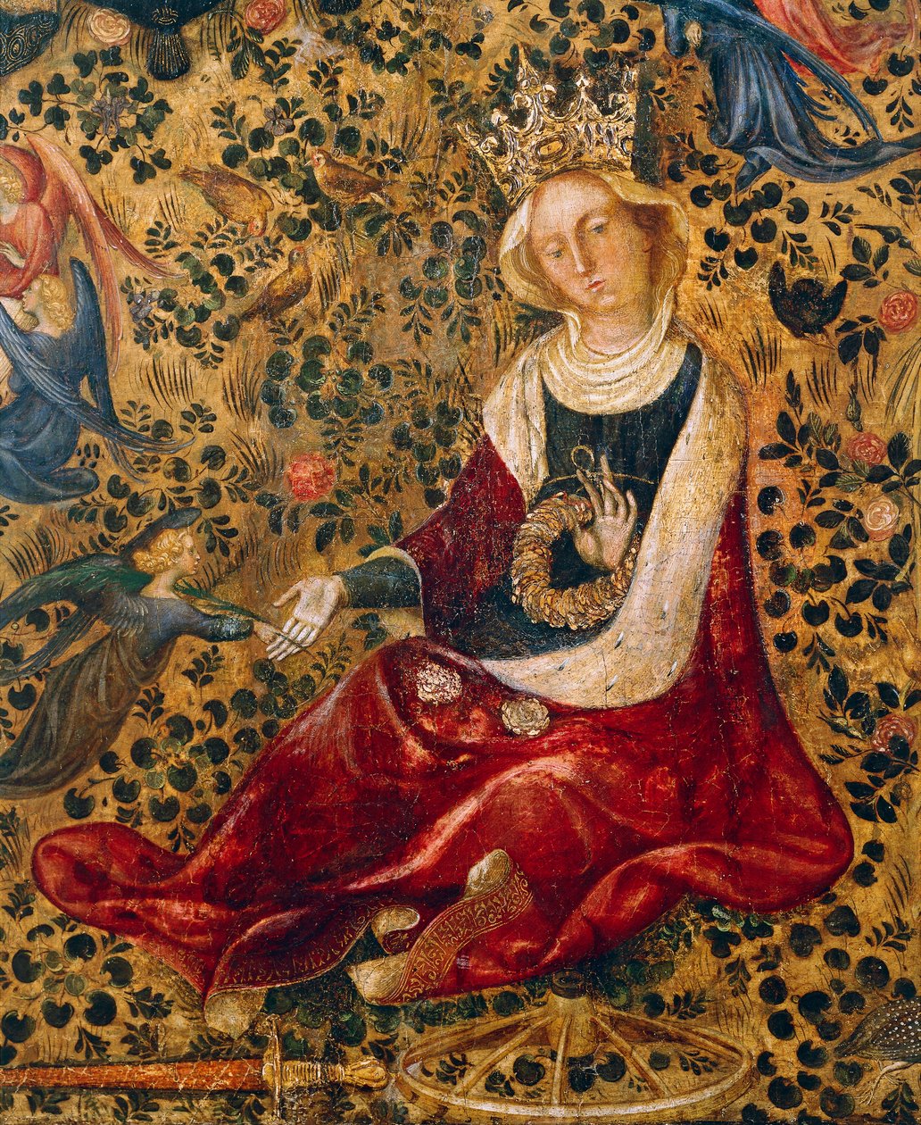 St Catherine of Alexandria, Detail from Madonna of Rose Garden by Michelino Molinari da Besozzo