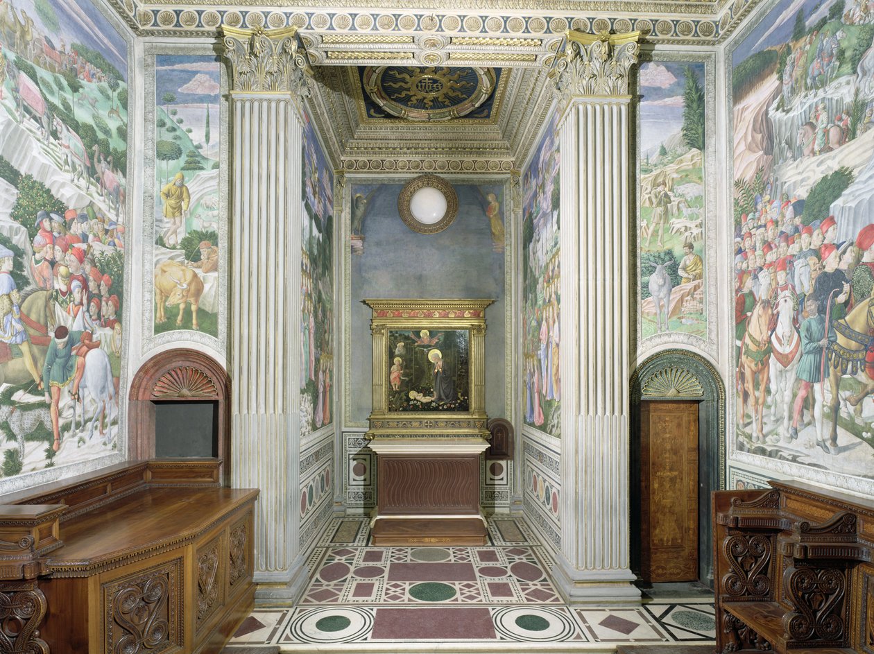 Interior of the Chapel with Frescos by Benozzo Gozzoli c.1460 by Michelozzo di Bartolommeo