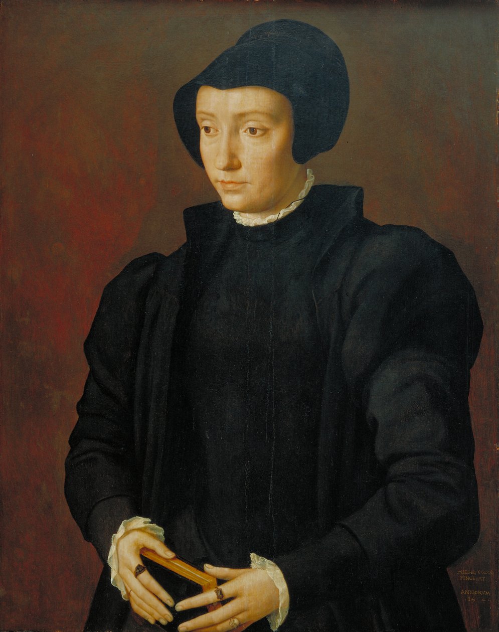 Portrait of Christina of Denmark by Michiel I Coxie or Coxcie