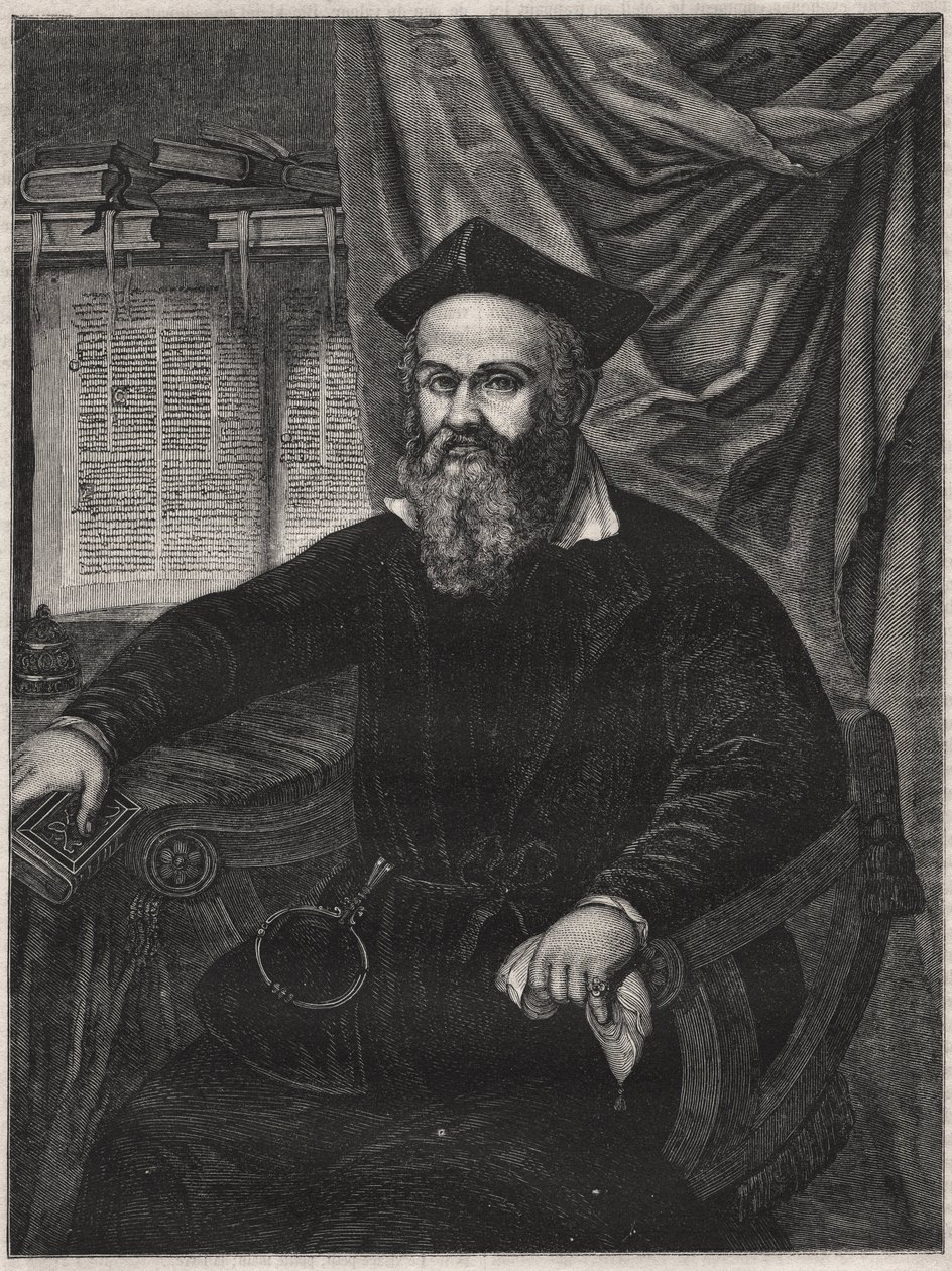 Portrait of Marco Antonio de Dominis (Markantun de Dominis) (1556-1624) Dalmatian ecclesiastic, apostate, and man of science - engraving by G J Delff after Mierevelt by Michiel Jansz. van (after) Mierevelt