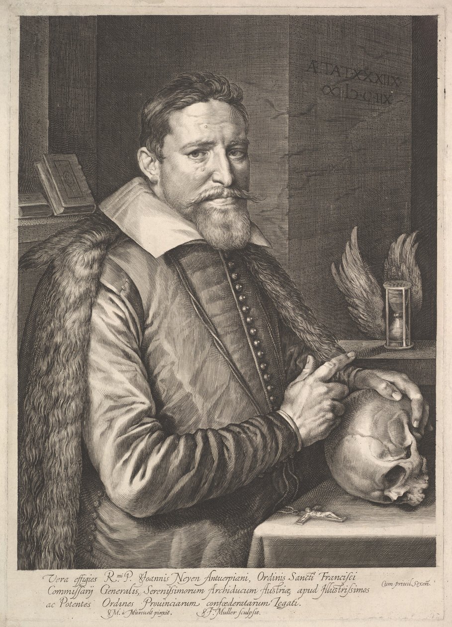 Portrait of Joannes Neyen, General of the Order of Franciscan Friars, Ambassador in Trier, 1608 by Michiel Jansz van Miereveld