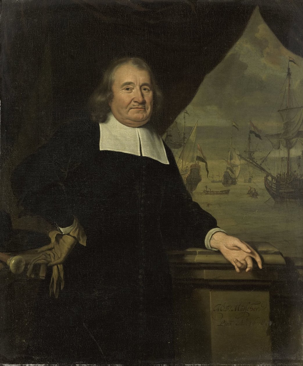 Portrait of a Captain or Ship-owner by Michiel van Musscher