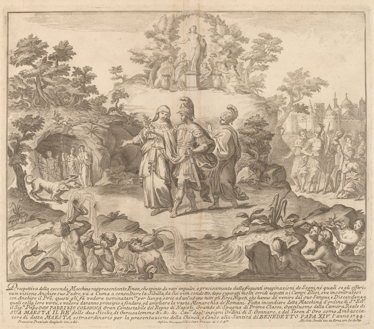 Aeneas and the Cumean Sybil, for the "Chinea" Festival by Miguel de Sorellò after Francisco Preciado
