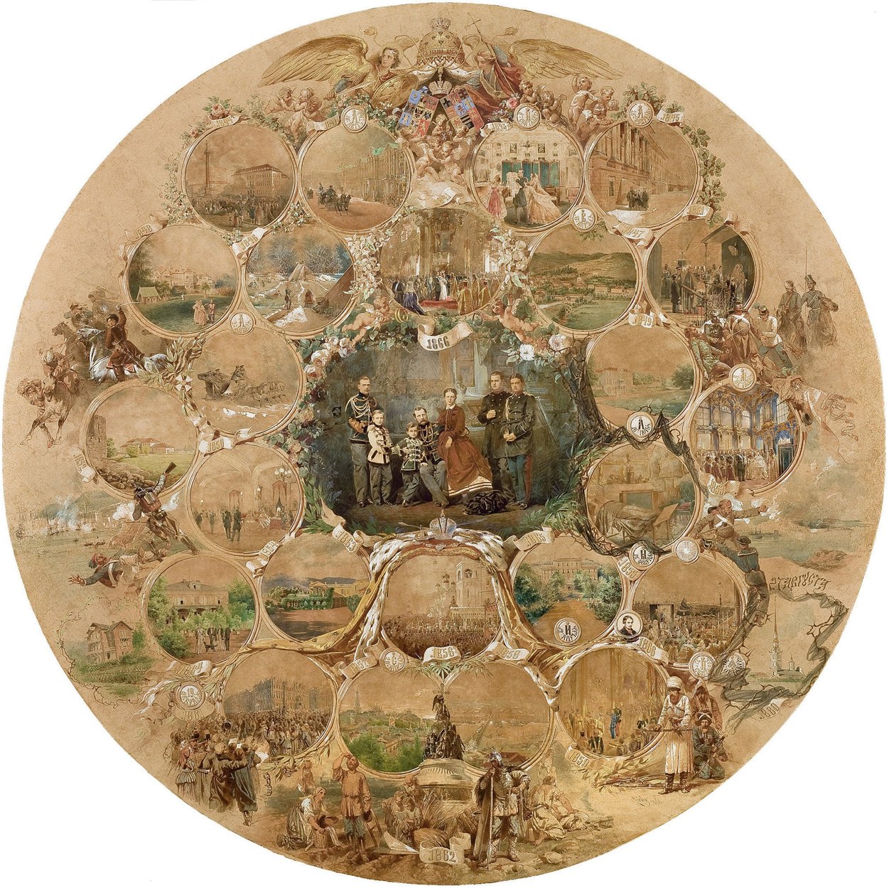 Composition to the Celebration of the Silver Wedding of Emperor Alexander II by Mihaly von Zichy