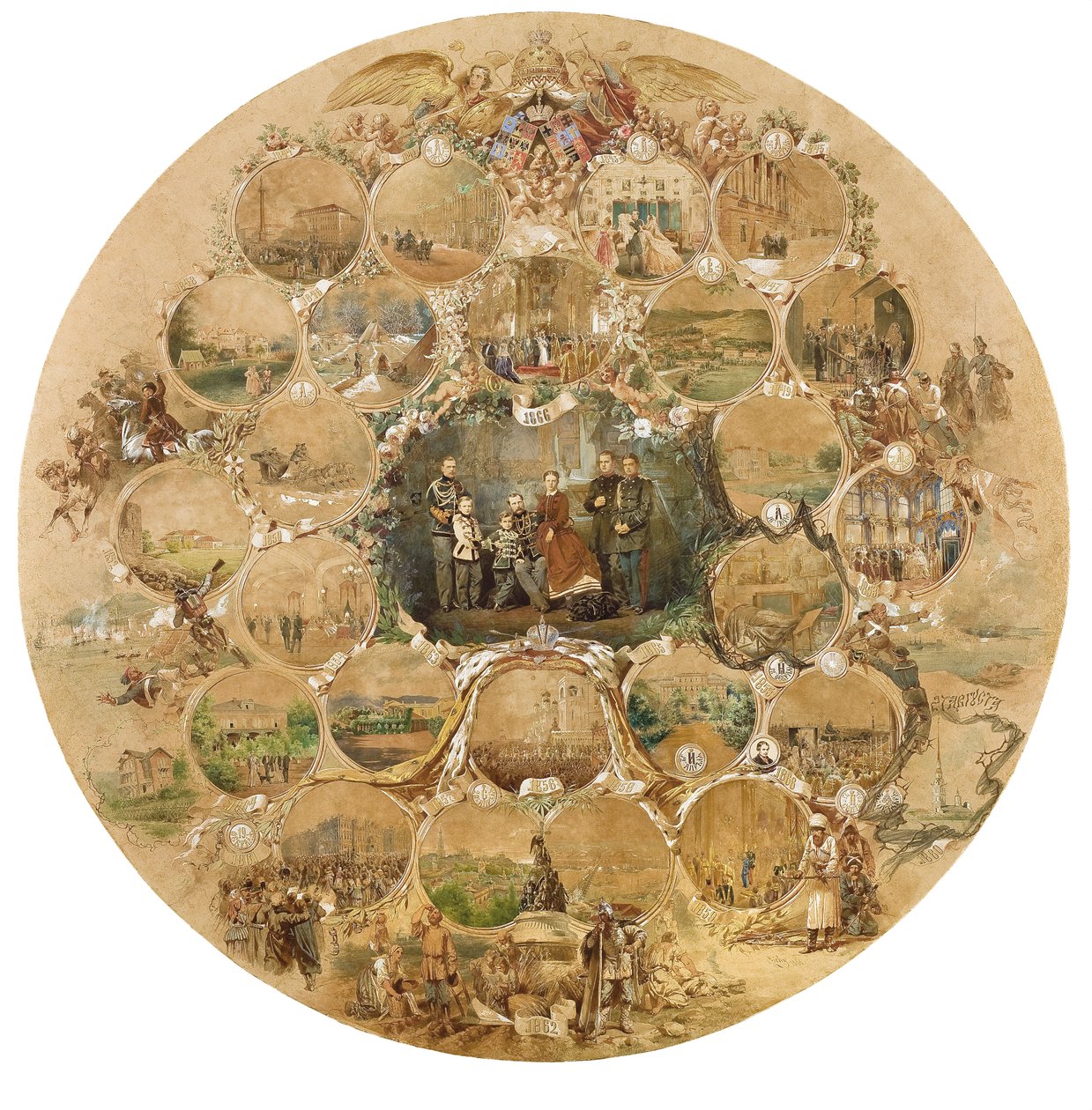 Montage marking the occasion of the Emperor Alexander II
